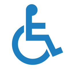 車椅子マークのアイコンステッカー　障害者のための国際シンボルマーク＿白色・透過背景
