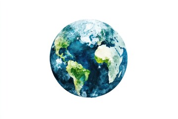 Fototapeta premium Watercolor Earth illustration, detailed continents and oceans.