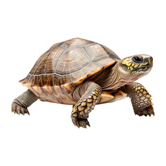 Naklejka premium Detailed Portrait of a Beautiful Tortoise on White Background