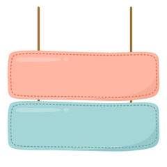 Hanging Wooden Sign Board. Wooden Signpost Colorful