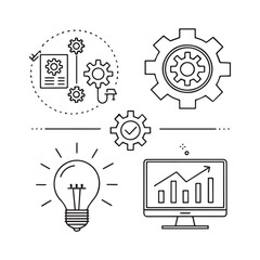 business icon automation  editable line art icons