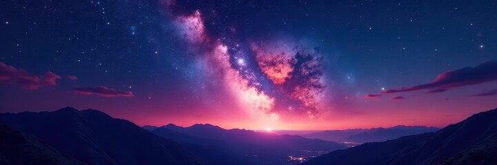 Fototapeta premium Stunning night sky, colorful starscapes, inky blackness, celestial, supernova, deep space