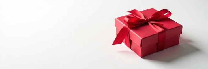 Obraz premium Luxury chocolate gift box tied with a red ribbon, white background , food, luxury, wrapped