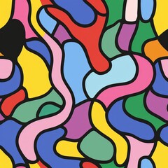 Obraz premium A playful mix of primary and secondary colors: red, blue, yellow, green, pink, and purple.