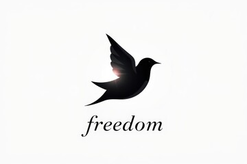 The sleek swallow silhouette captures the essence of freedom in a minimalist black and white style, creating a striking visual for various design uses and applications