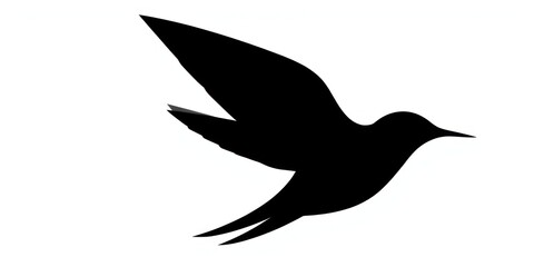Obraz premium A striking black and white silhouette of a swallow captures the essence of freedom and flight, showcasing a minimalist style suitable for various design applications