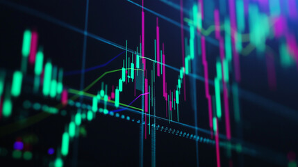 Fototapeta premium Stock market or forex trading graph in futuristic concept suitable for financial investment or Economic trends business idea and all art work design. Abstract finance background. AI Generated Images
