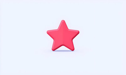 Bright Red Star Shape on Light Background for Creative Use