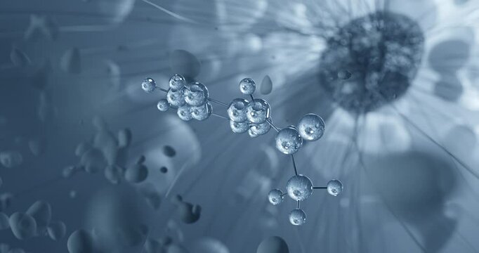 Looped video of Paracetamol, acetaminophen, rotating molecular 3D ball-and-stick model