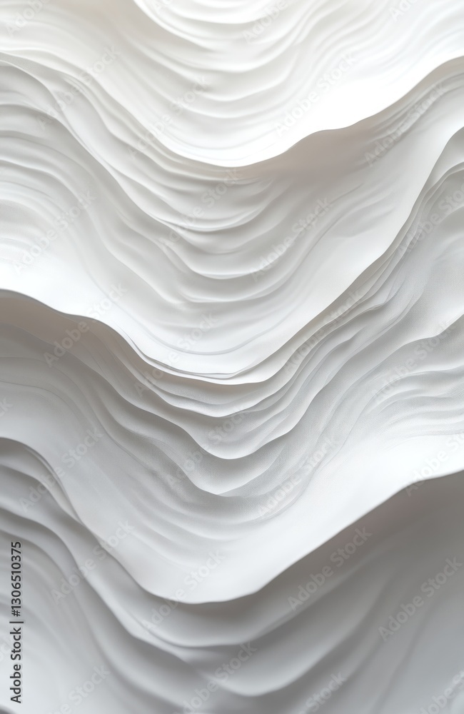 Poster white abstract paper waves texture. modern background with wave patterns. minimalist design, smooth 