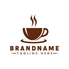 coffee cup logo vector, modern cafe branding, minimalist coffee shop emblem design