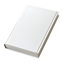 Blank white hard cover book, placed on white or transparent background