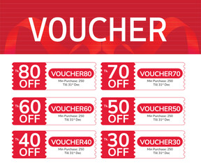 voucher design illustration promotion coupon. Offers, Special premium price offers sale coupon. discount voucher, gift voucher, coupon, voucher element template.