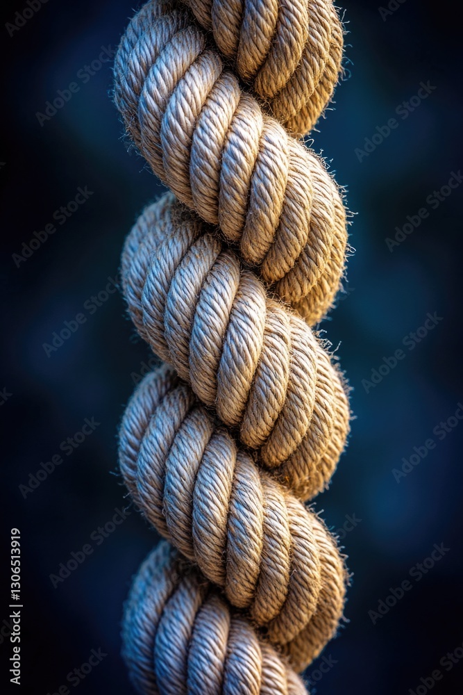 Poster close-up view of a rope wrapped around a pole