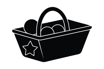Obraz premium Silhouette design of a toy basket vector art illustration.eps