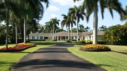 Obraz premium A luxury house with well-spaced landscaping preventing tree damage.