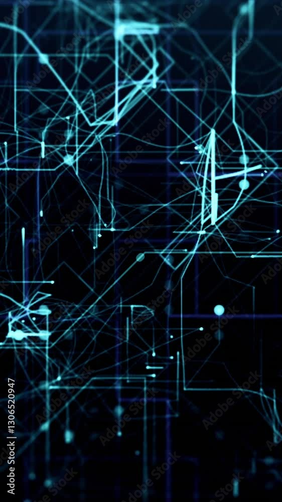 Wall mural abstract complex organic neural data network, machine learning, artificial intelligence, futuristic 