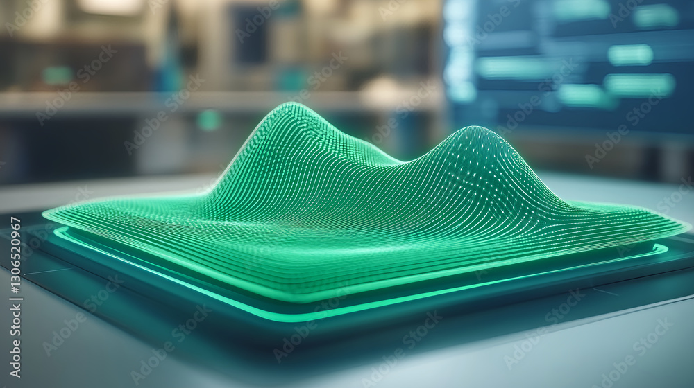 Poster data visualization techniques digital workspace 3d models high-tech environment overview innovation 