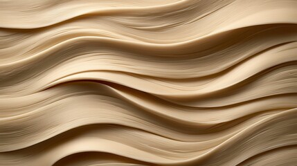 Obraz premium Abstract flowing, wave-like strands of hair texture in neutral beige tones, background.