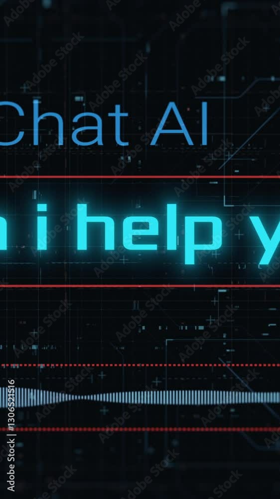 Wall mural futuristic ai chat interface, advanced ai technology, prompt for user interaction (3d render) vertic