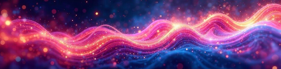 Obraz premium An ethereal design of colorful energy waves flowing seamlessly, motion, abstract