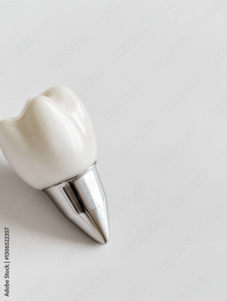 Aufkleber High quality dental implant showcasing metal and ceramic features on a smooth background with space for text Generative AI