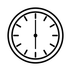 Minimalist Clock Time Icon, 6 O&rsquo;Clock Icon