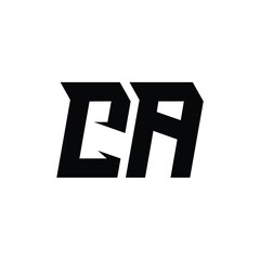 Fototapeta premium CA monogram logo design letter text name symbol monochrome logotype alphabet character simple logo