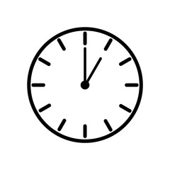 Minimalist Clock Time Icon, 1 O’Clock Icon
