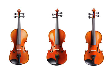 Fototapeta premium Trio of elegant violins on a transparent background