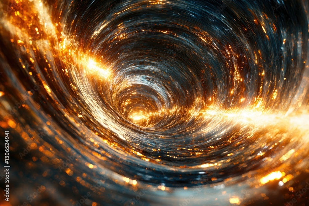 Poster a swirling vortex of fiery energy and cosmic dust, a mesmerizing tunnel through space and time.