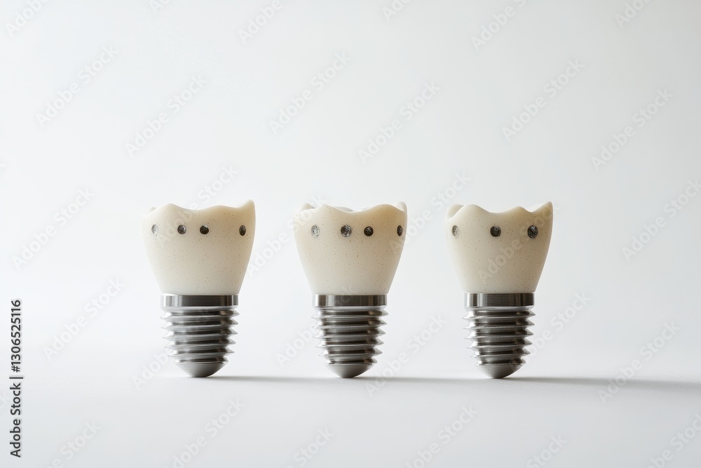 Poster detailed view of dental implants showcased in a sterile setting for educational and professional use