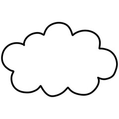 Hand drawn cloud cartoon illustration outline 