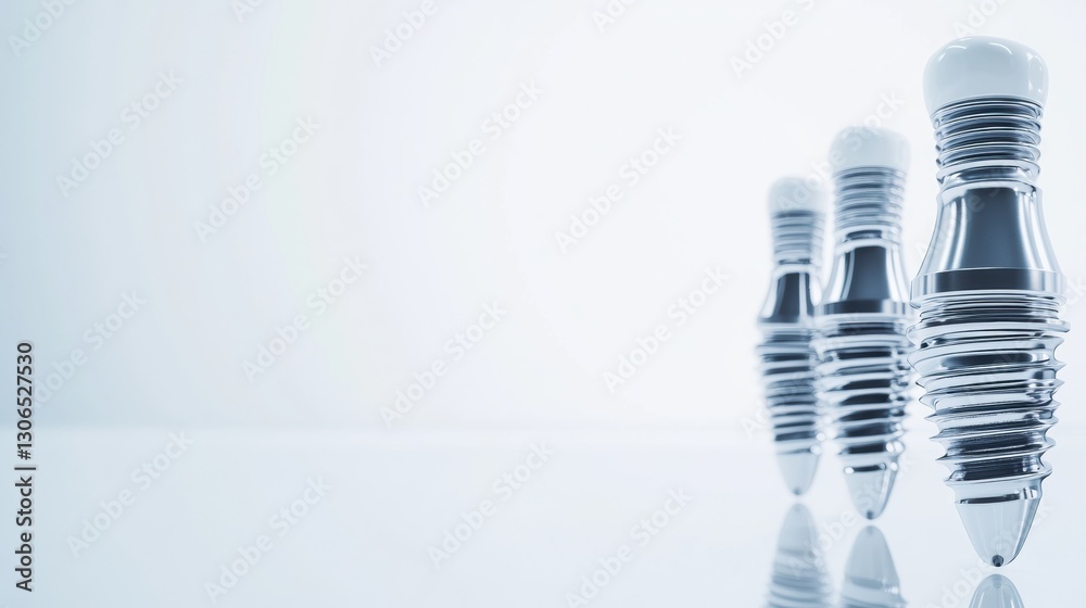 Aufkleber detailed display of dental implants on a white background showcasing modern dental technology and de