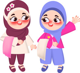 Illustration of Muslim characters