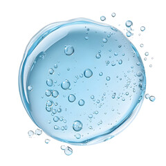 Blue circular liquid gel texture isolated on white background