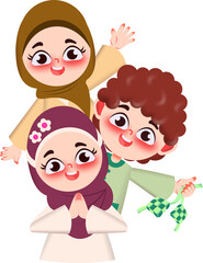 Illustration of Muslim characters