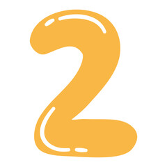 Cartoon Number 2, Playful Numeric Set, Kids Friendly Digits