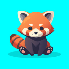Fototapeta premium Cute Cartoon Red Panda Illustration