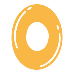 Cartoon Number 0, Playful Numeric Set, Kids Friendly Digits