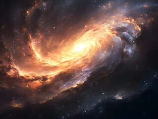 spiral cosmos with stars and space storm