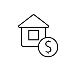 Tax line vector icon. Accounting illustration sign collection. Finance and interest symbol or logo.