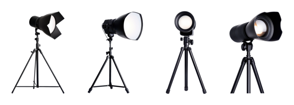 Professional photography lighting equipment setup