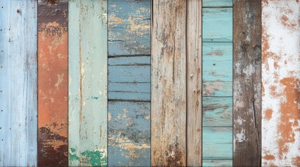 Rustic wooden panels with aged paint for vintage or coastal designs texture