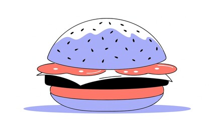 "Minimalist Abstract Burger: Modern Graphic Food Art"