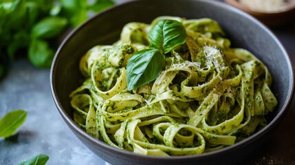 pasta with pesto sauce