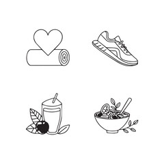 wellness editable line icons