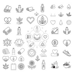 wellness editable line icons
