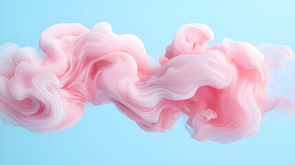Fototapeta premium Soft Pink Swirls of Color on Light Blue Background for Artistic Use