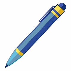 vector illustration of blue pencil on white background.